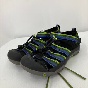 Keen Black Blue Green Stripe Adjustable Newport H2 Washable Hiking Sandals Shoes